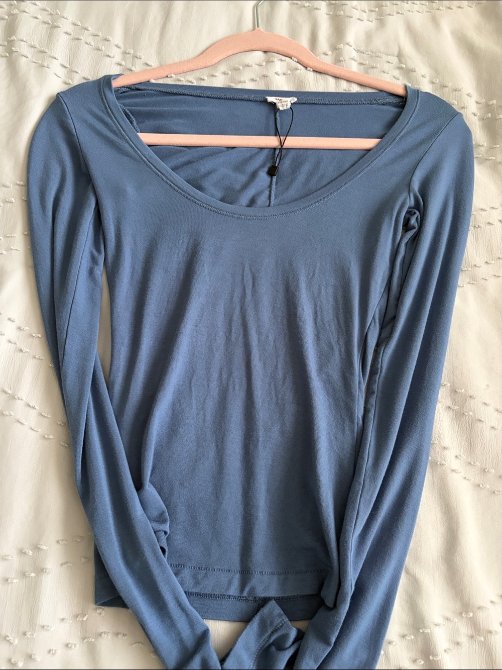 Garage Women's Scoop Neck Long Sleeve Top - Dusty Blue